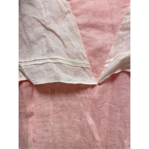 Vintage St. Simon Womens Dress Sz 12 Pink Linen Pleated Cottagecore Prairie FLAW - Picture 6 of 14